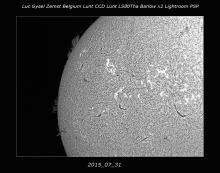 Zon in H-alpha - Luc Gysel (31/07/2015)