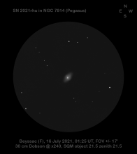Schets supernova SN2021rhu - Jef De Wit (16/07/2021)